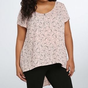 Bow Georgette Hi-Lo Blouse